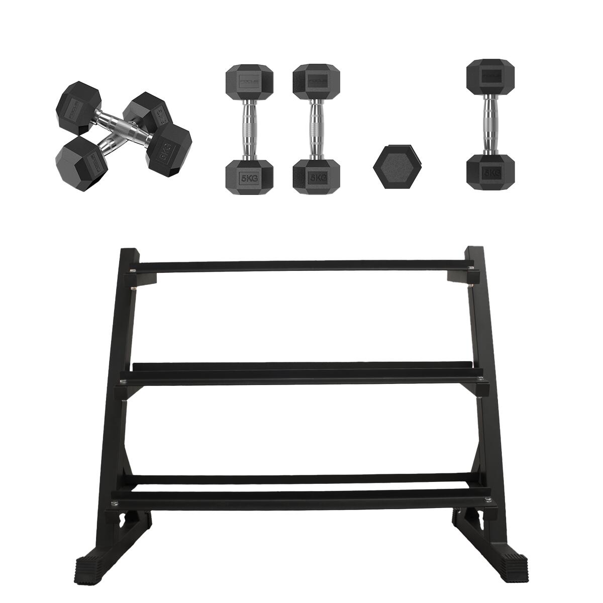 Hexa Dumbbell set 110 kg + Dumbbell Rack - Opbergsysteem 2/4