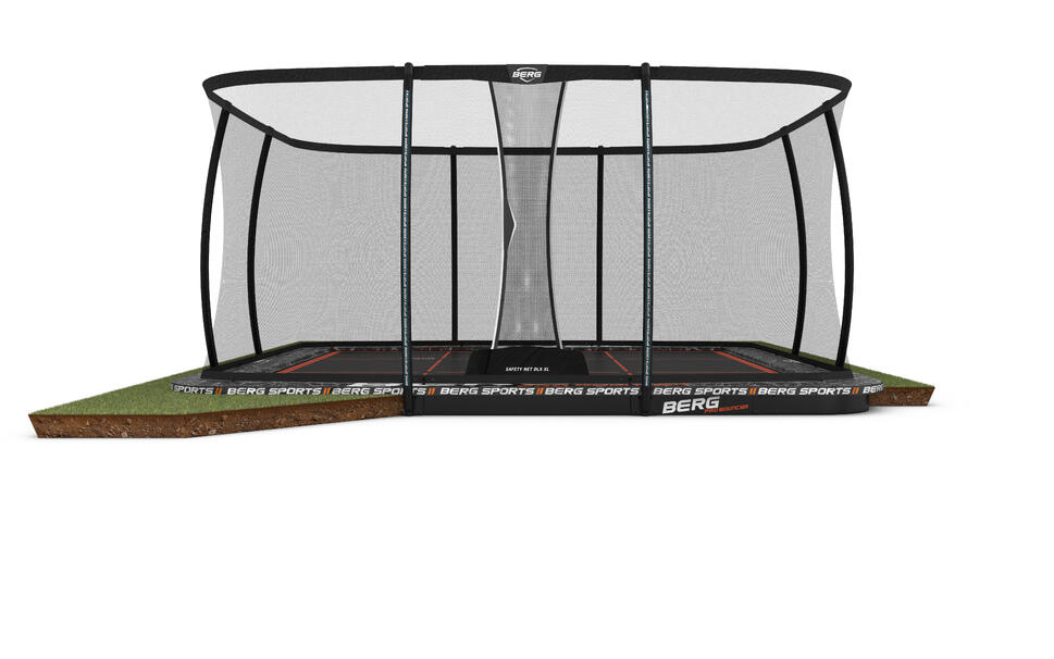 Trampolina + Siatka zabezpieczająca XL BERG Ultim Pro Bouncer Flatground 500x500