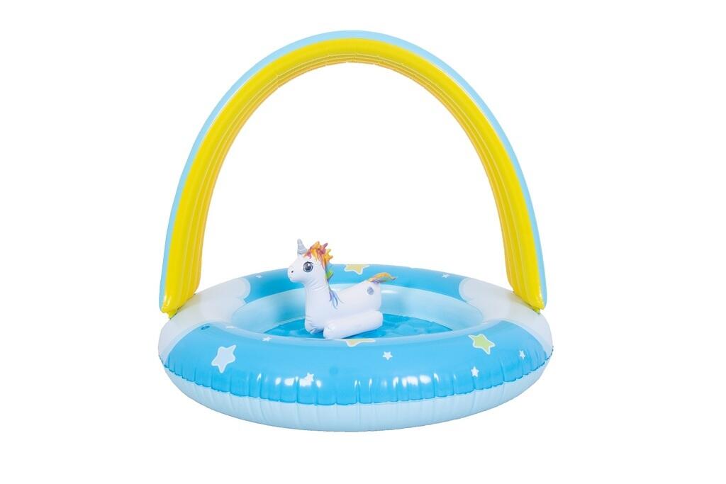JILONG Piscinetta Unicorno Arcobaleno Jilong Ø95×80 cm con tendalino UV