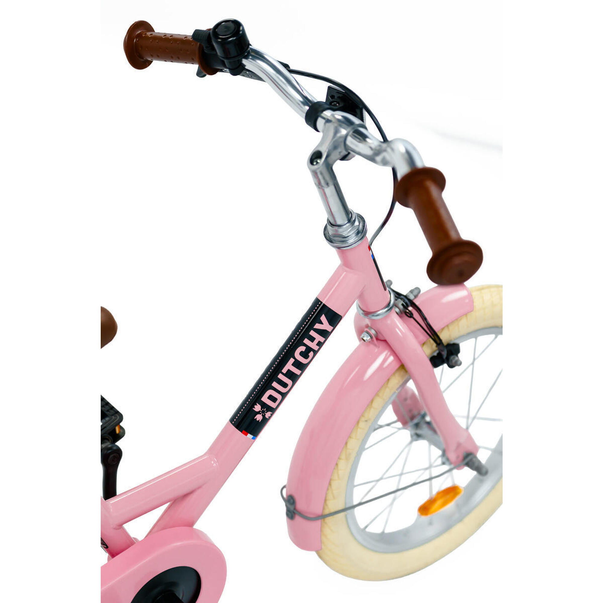 Vélo enfant Nogan Dutchy - 12 pouces - Rose brillant - Avec roulettes