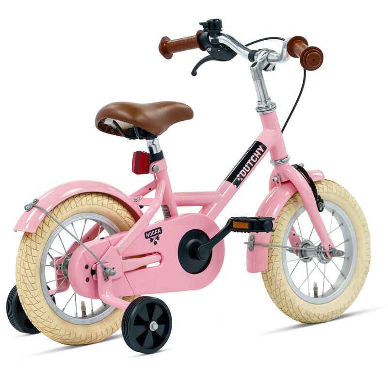 Vélo enfant Nogan Dutchy - 12 pouces - Rose brillant - Avec roulettes