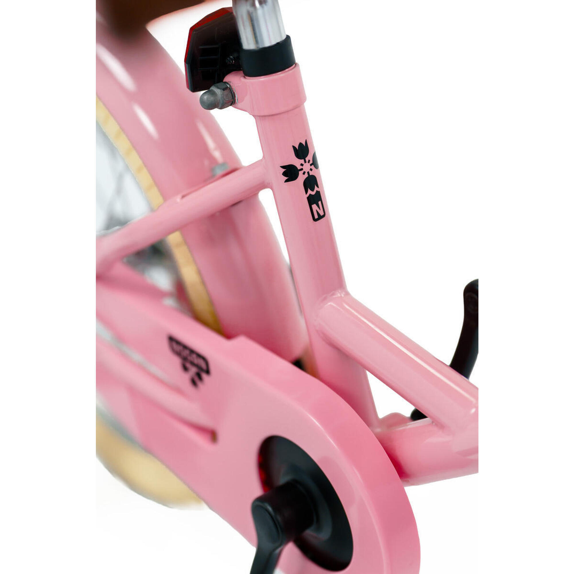 Vélo enfant Nogan Dutchy - 18 pouces - Rose brillant - Avec roulettes