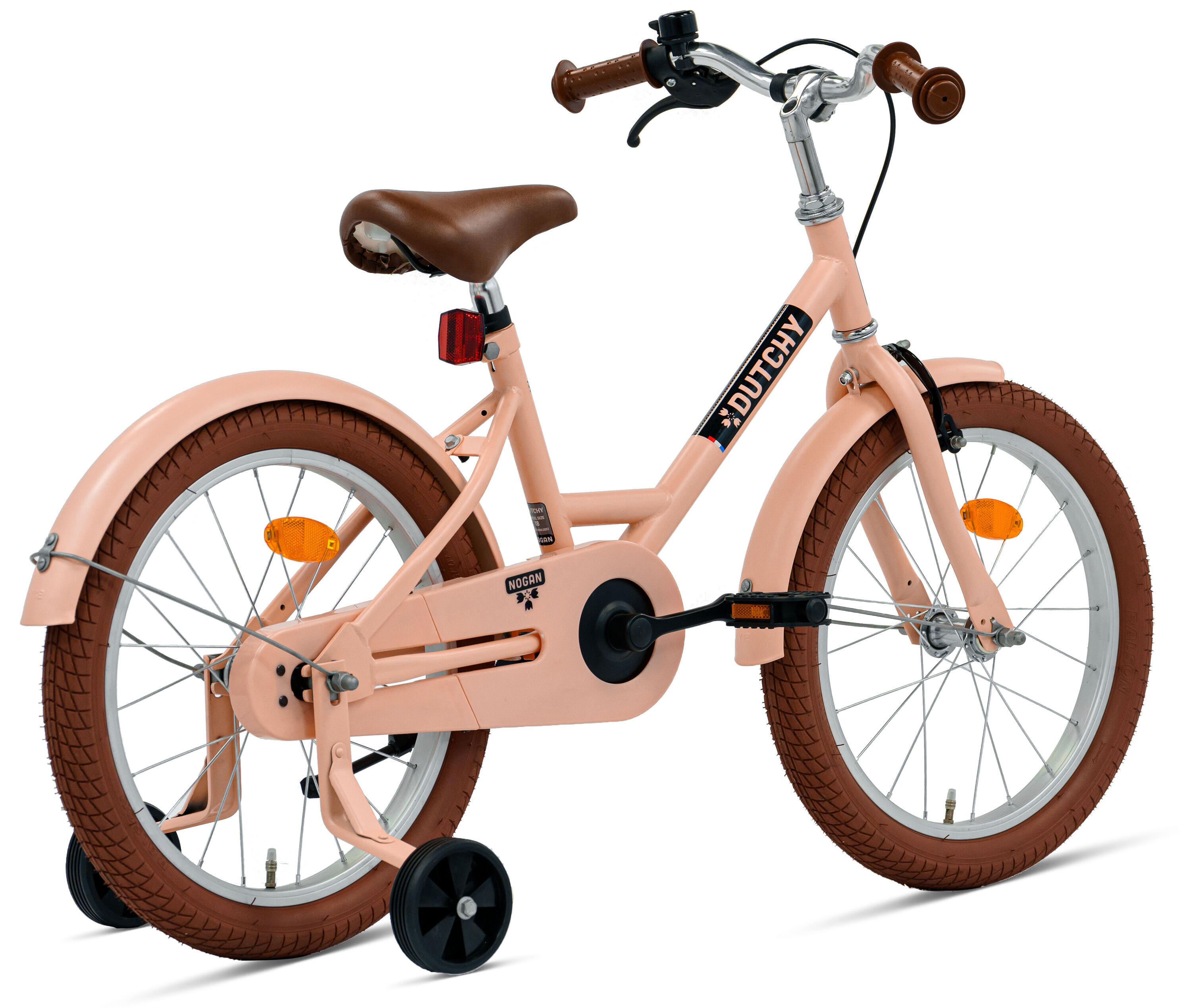 Nogan Dutchy Kinderfahrrad - 18 Zoll - Matt-Rosa - Inklusive Stützräder 3/7