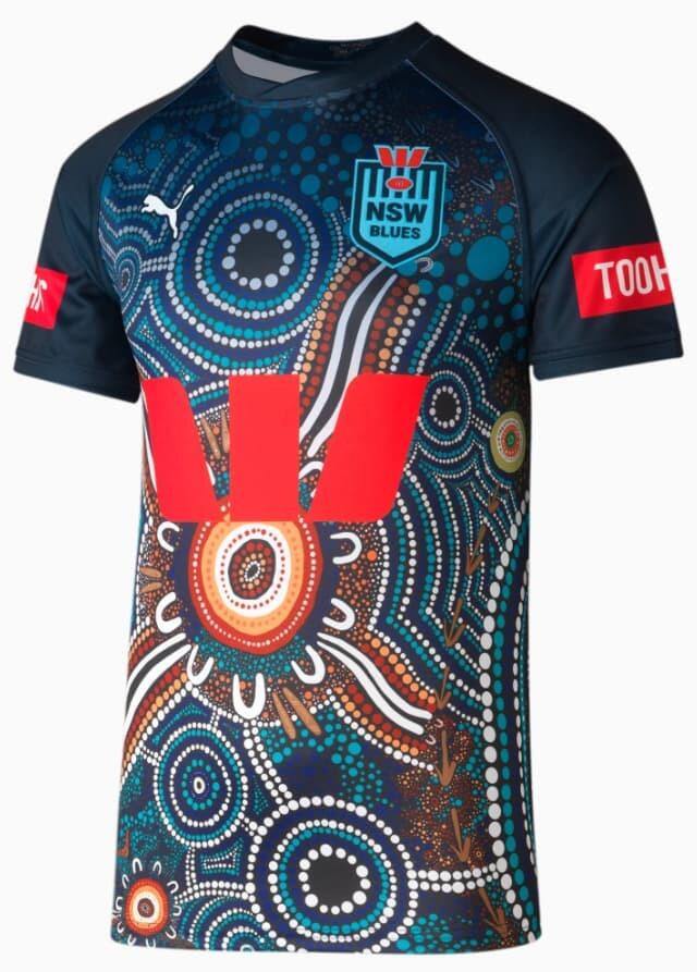 PUMA New South Wales Blues 2023 Mens Player-fit Indigenous Rugby Shirt