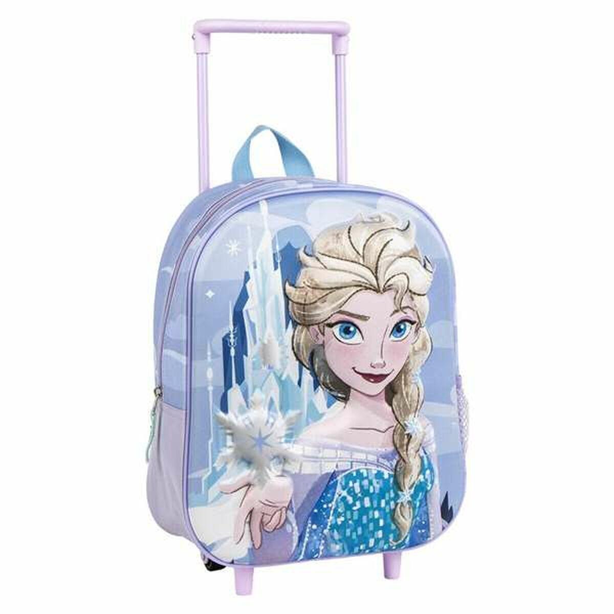 DISNEY FROZEN Mochila Escolar 3D con Ruedas Frozen Lila