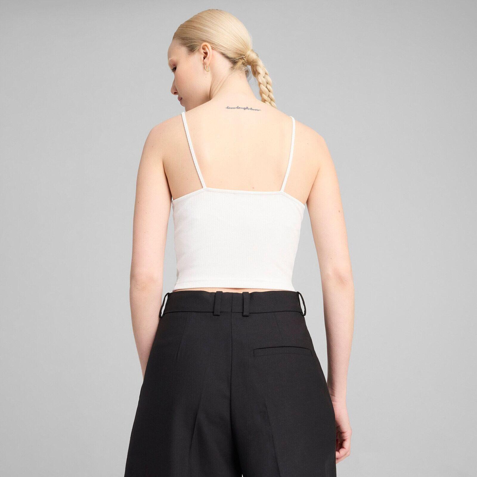 Unterhemd Puma Wardrobe Ess Ribbed Tank Top, Weiß, Damen 2/5