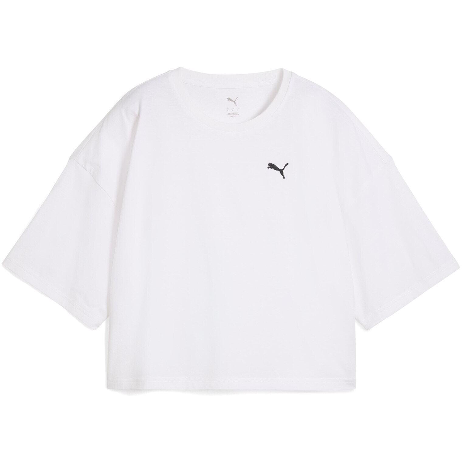 T-shirt Puma Wardrobe Ess Oversized Short Tee Bl, Blanc, Femmes 4/5