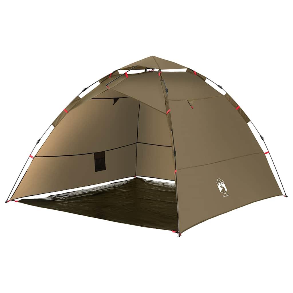 Tente de pêche VidaXL 4 personnes à ouverture rapide olive 2/7