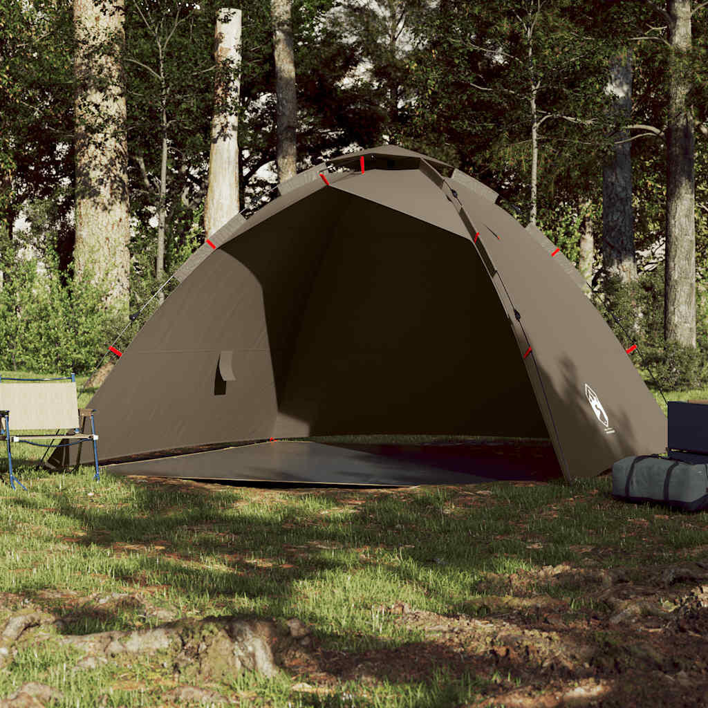 Tente de pêche VidaXL 4 personnes à ouverture rapide olive 3/7