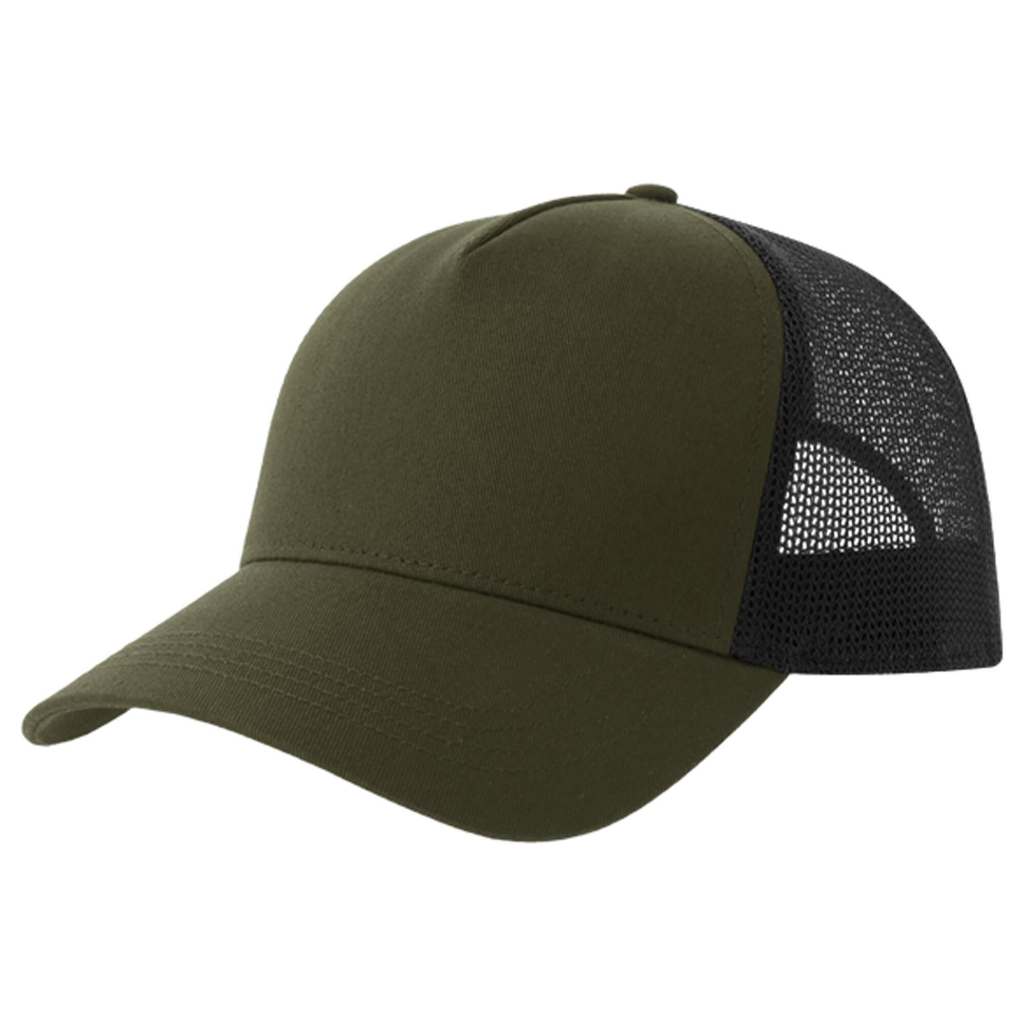 ATLANTIS Rapper 5 Panel Cotton Trucker Cap (Olive/Black)