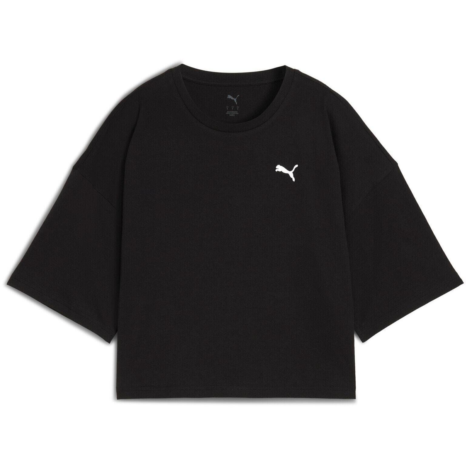 T-shirt Puma Wardrobe Ess Oversized Short Tee Bl, Noir, Femmes 4/5