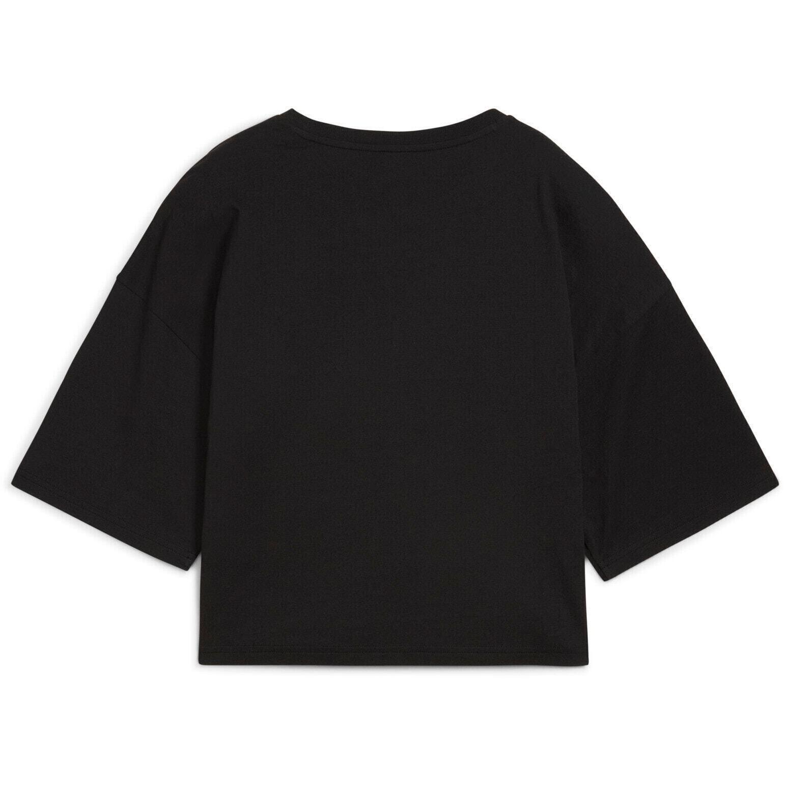 T-shirt Puma Wardrobe Ess Oversized Short Tee Bl, Noir, Femmes 5/5