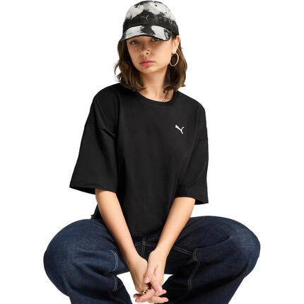 T-shirt Puma Wardrobe Ess Oversized Short Tee Bl, Noir, Femmes