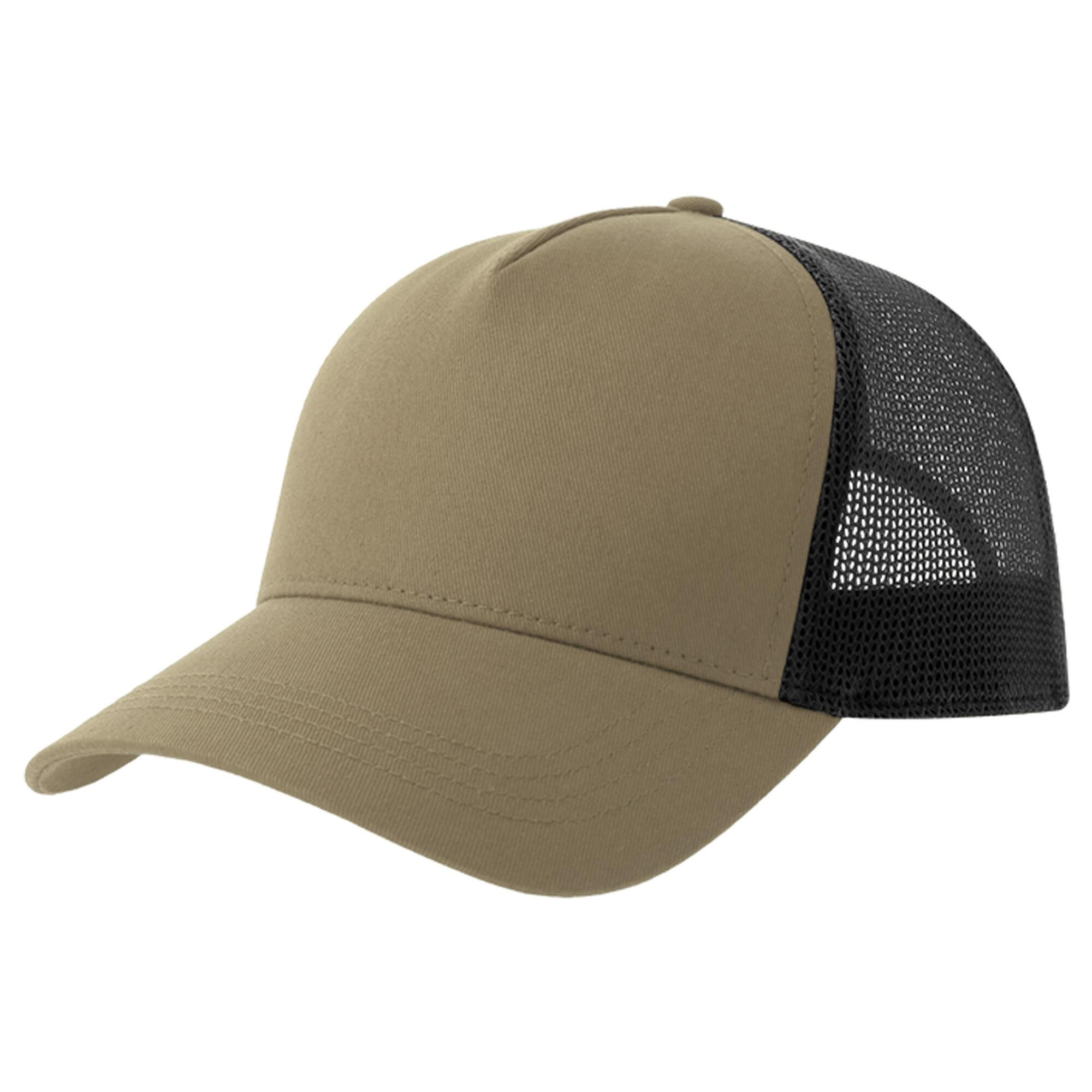 ATLANTIS Rapper 5 Panel Cotton Trucker Cap (Khaki/Black)