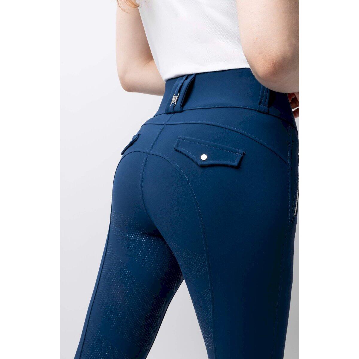 BVertigo Pantalon d'équitation Fond Peau Silicone Olivia, Femme, Blanc, 44