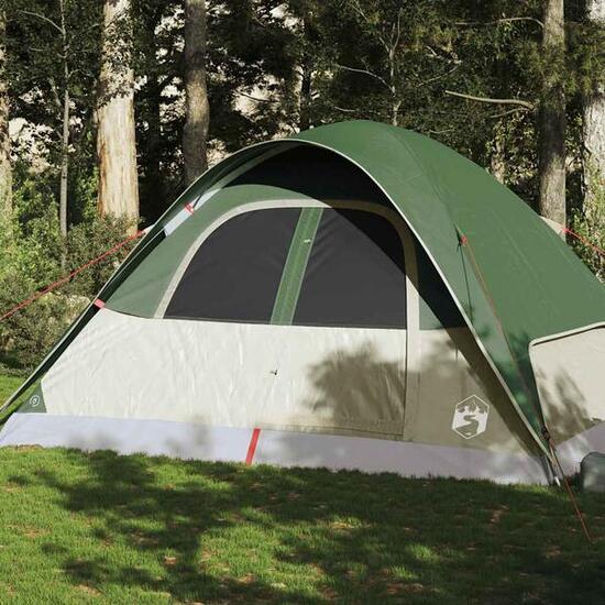 VidaXL Tente Dôme 6 Personnes Étanche Verte