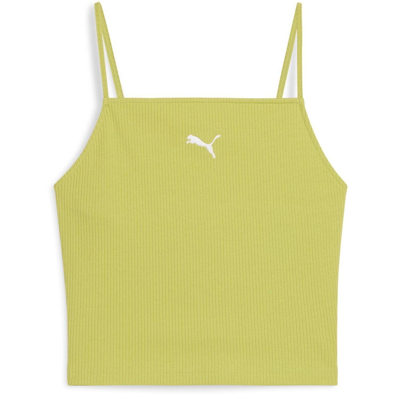 Maillot de corps Puma Wardrobe Ess Ribbed Tank Top, Vert, Femmes 4/5