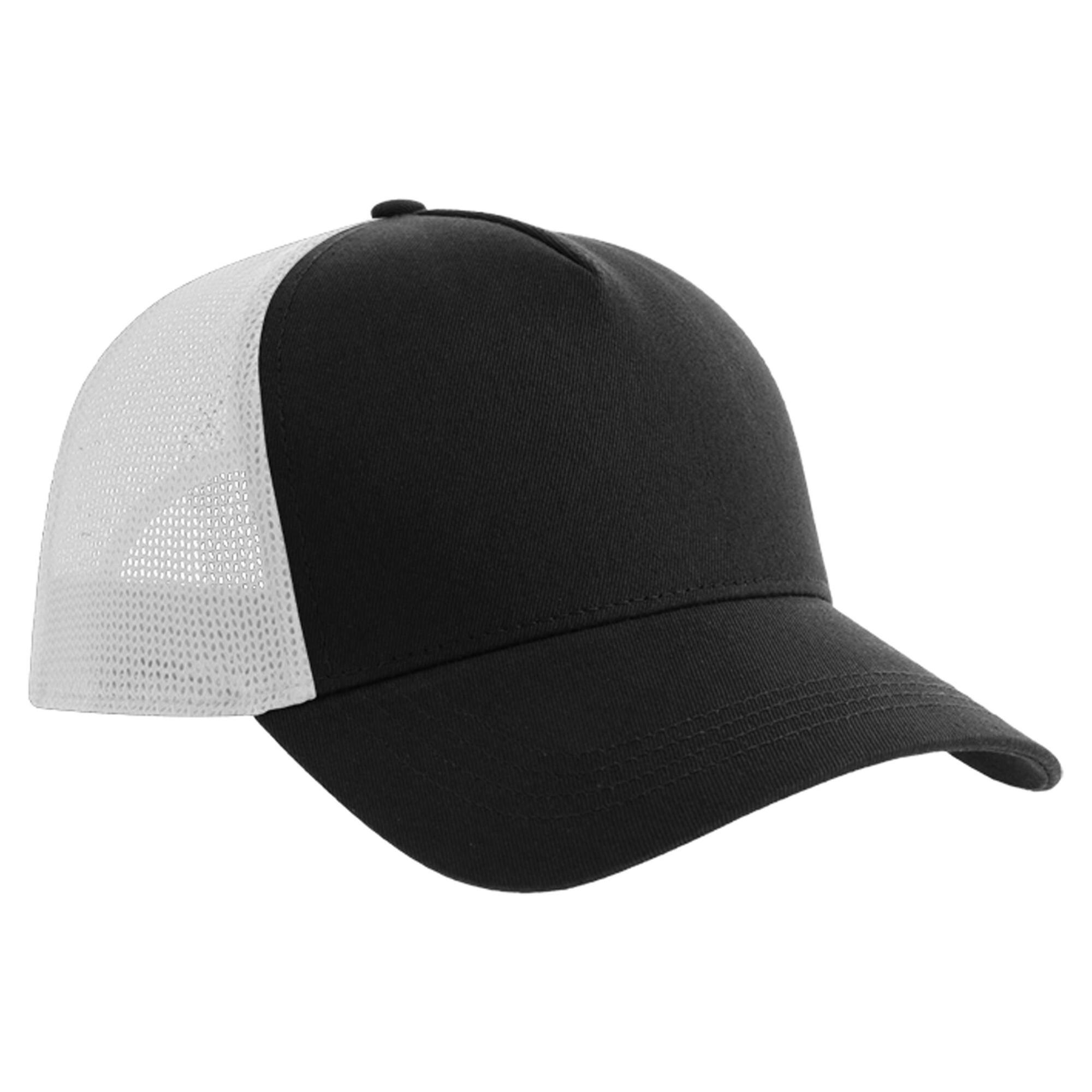 Rapper 5 Panel Cotton Trucker Cap (Black/White) 2/2