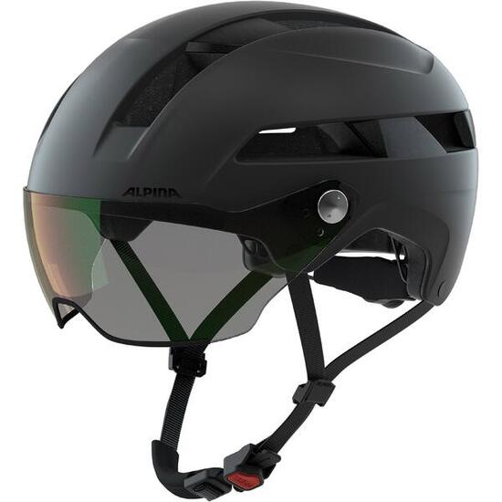 Olympische Sportbekleidung Alpina Urban Helm Soho Visor V 52-56 Matt Schwarz