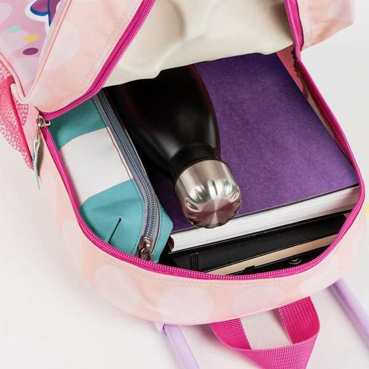 Mochila Escolar 3D con Ruedas Minnie Mouse Rosa 3/5
