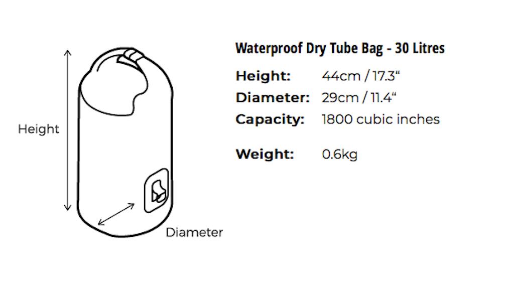30 Litre Dry Tube Waterproof Bag White 6/7