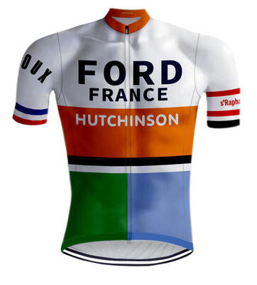 Retro wielershirt 'le maître' anquetil van redted - l