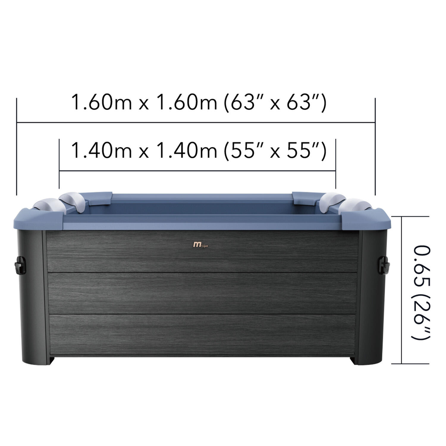 Basen z hydromasażem mSpa Sapphire 6os SPA panelowe ogrodowe 850l LED Wi-Fi 6/6