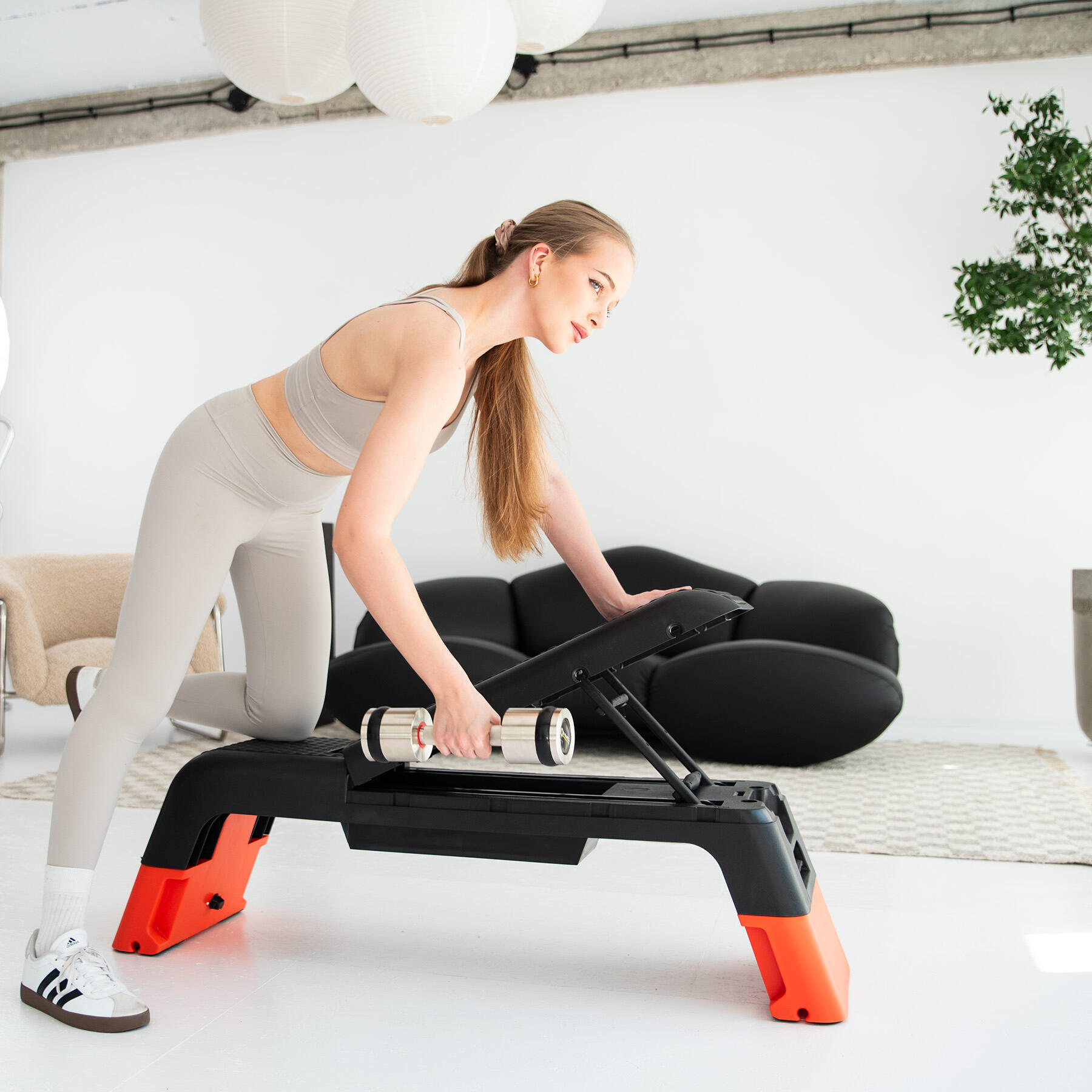 Regulowany Step Fitness Pro - Czarny/Pomarańczowy 3/7
