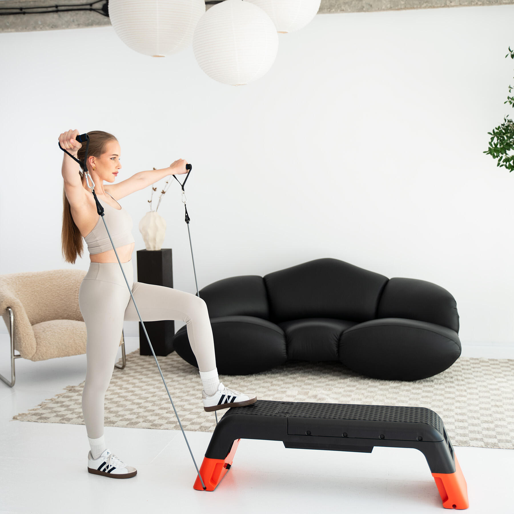 Regulowany Step Fitness Pro - Czarny/Pomarańczowy 2/7