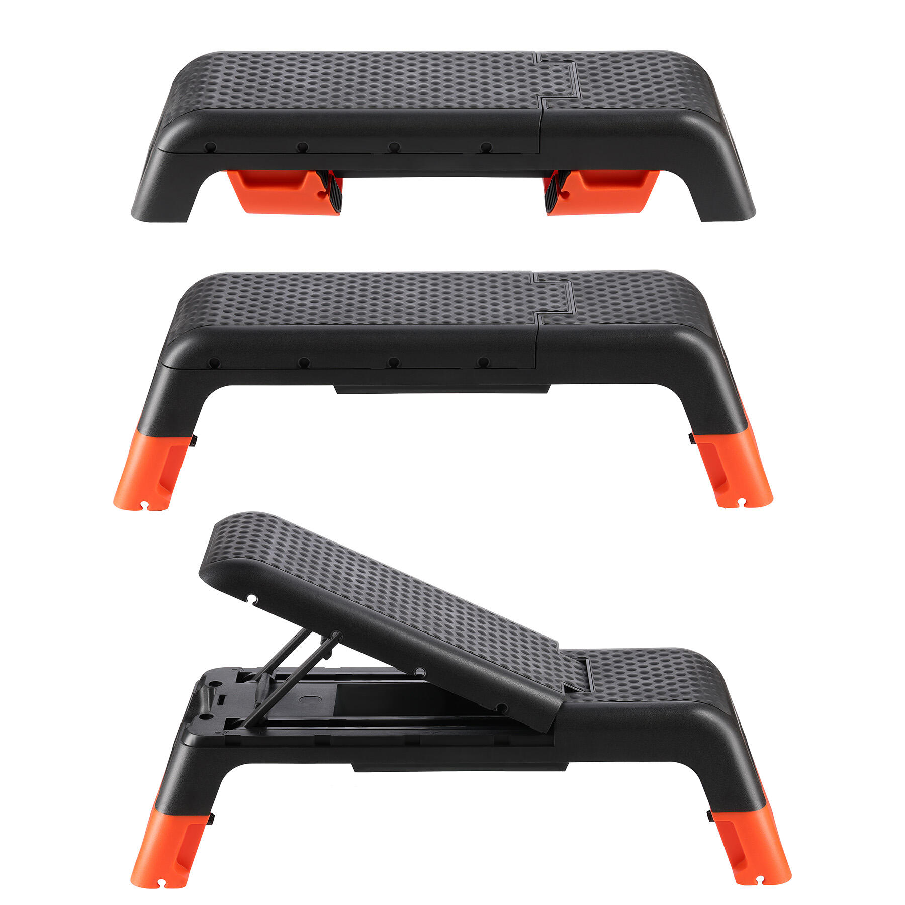 Verstelbare Fitness Step Pro - Zwart/Oranje 7/7