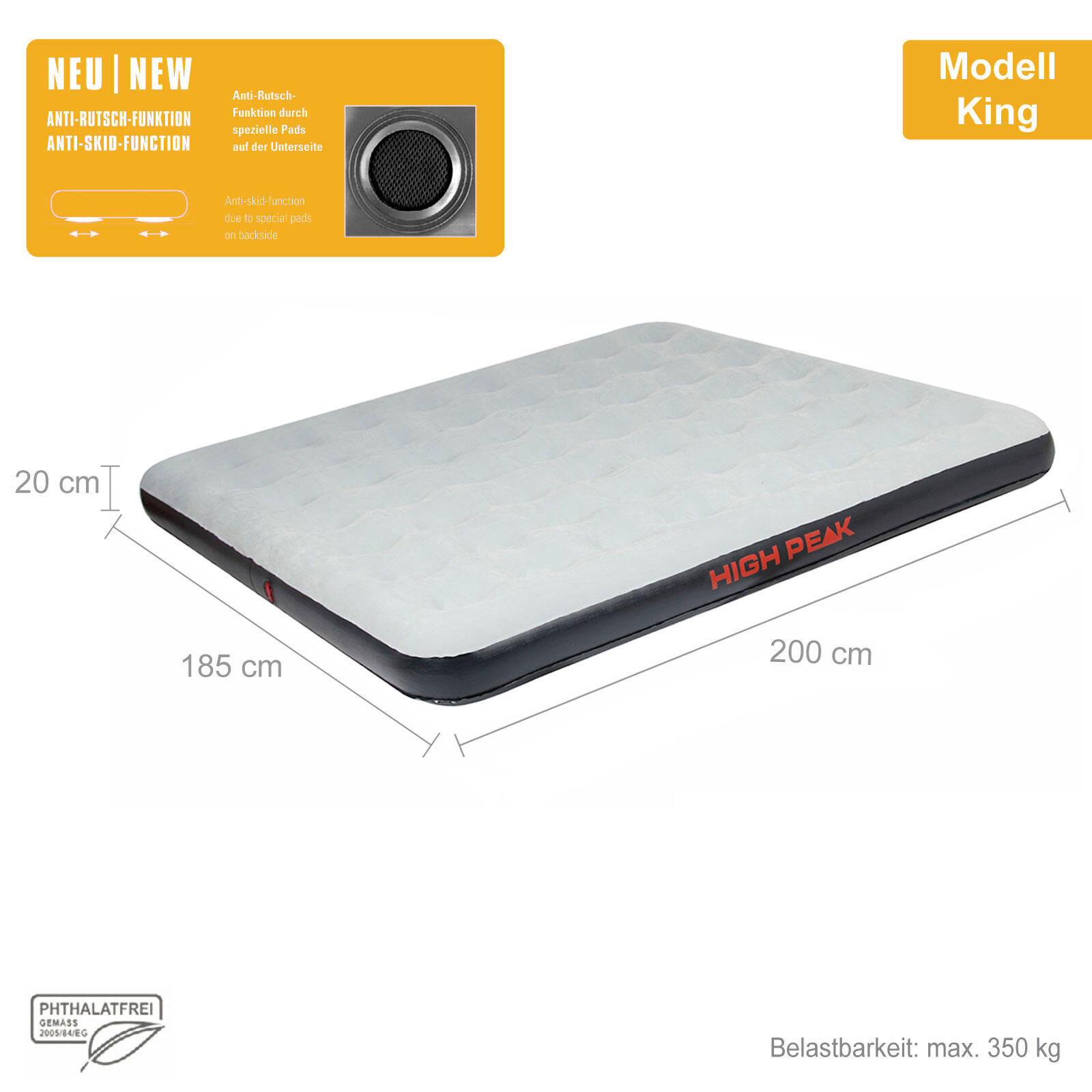 Nafukovací matrace High Peak Air bed King 2/4