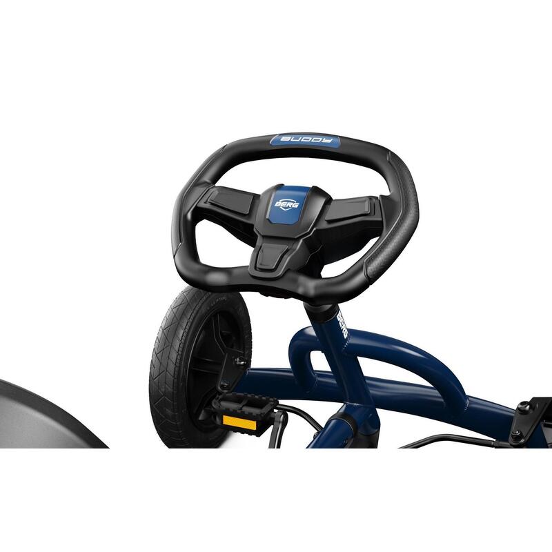 Gokart z regulowanym siedzeniem i oponami pneumatycznymi Buddy Classic Blue BERG
