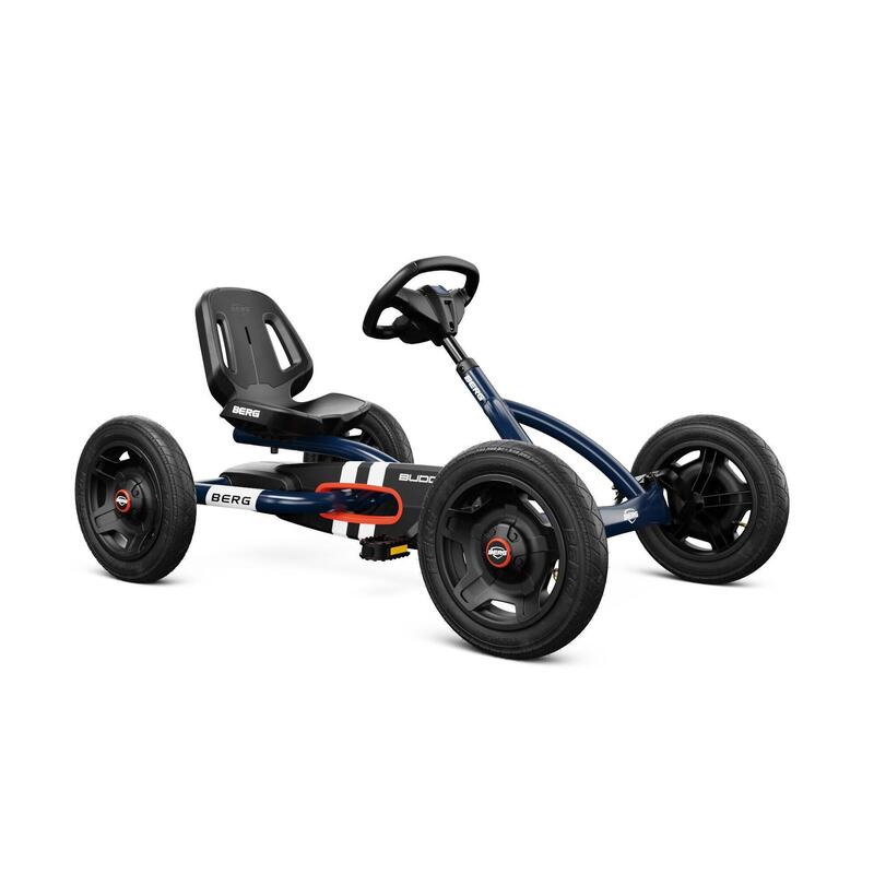 Gokart z regulowanym siedzeniem i oponami pneumatycznymi Buddy Classic Blue BERG