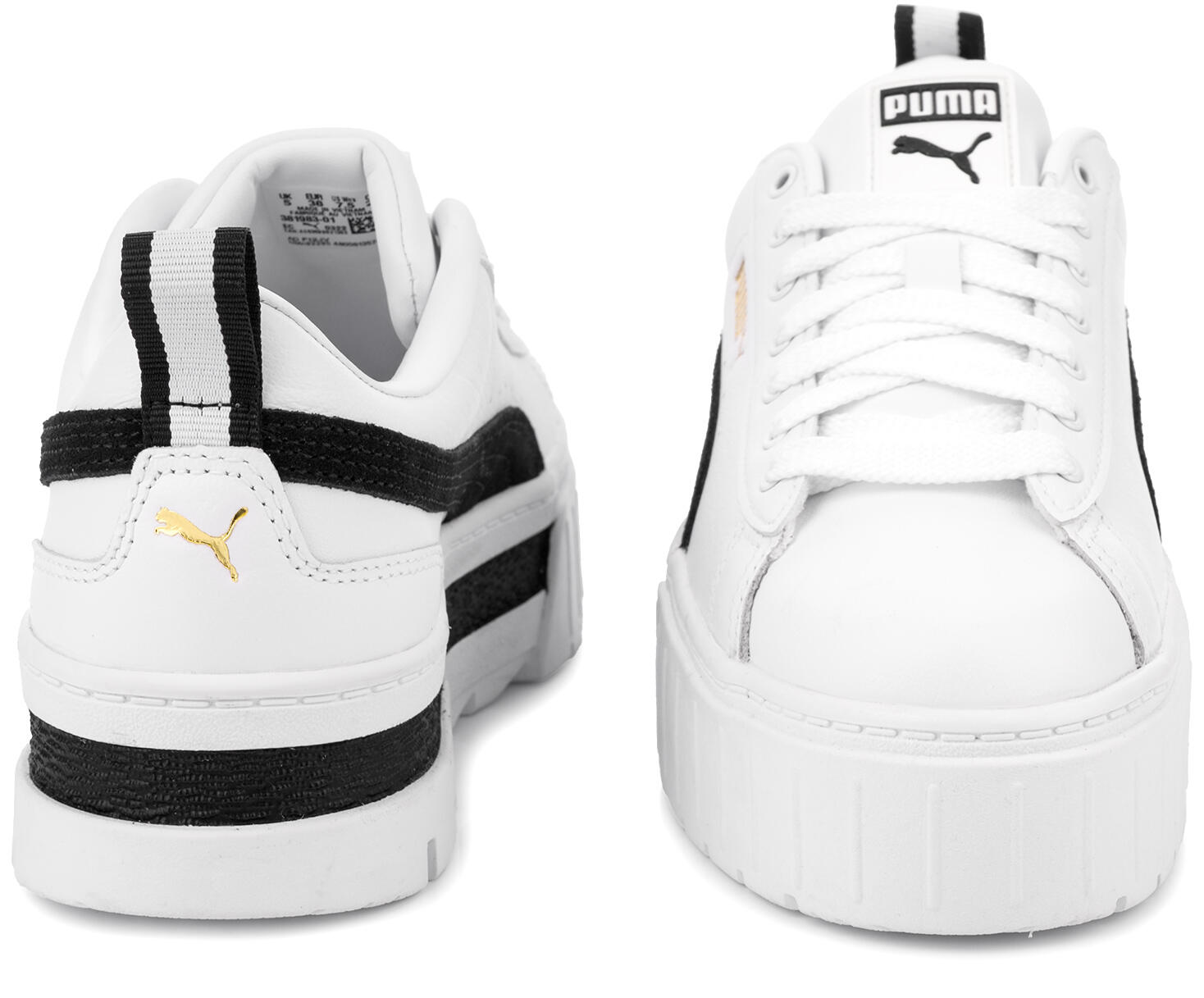 Damskie buty sportowe sneakersy na platformie białe PUMA MAYZE 5/7