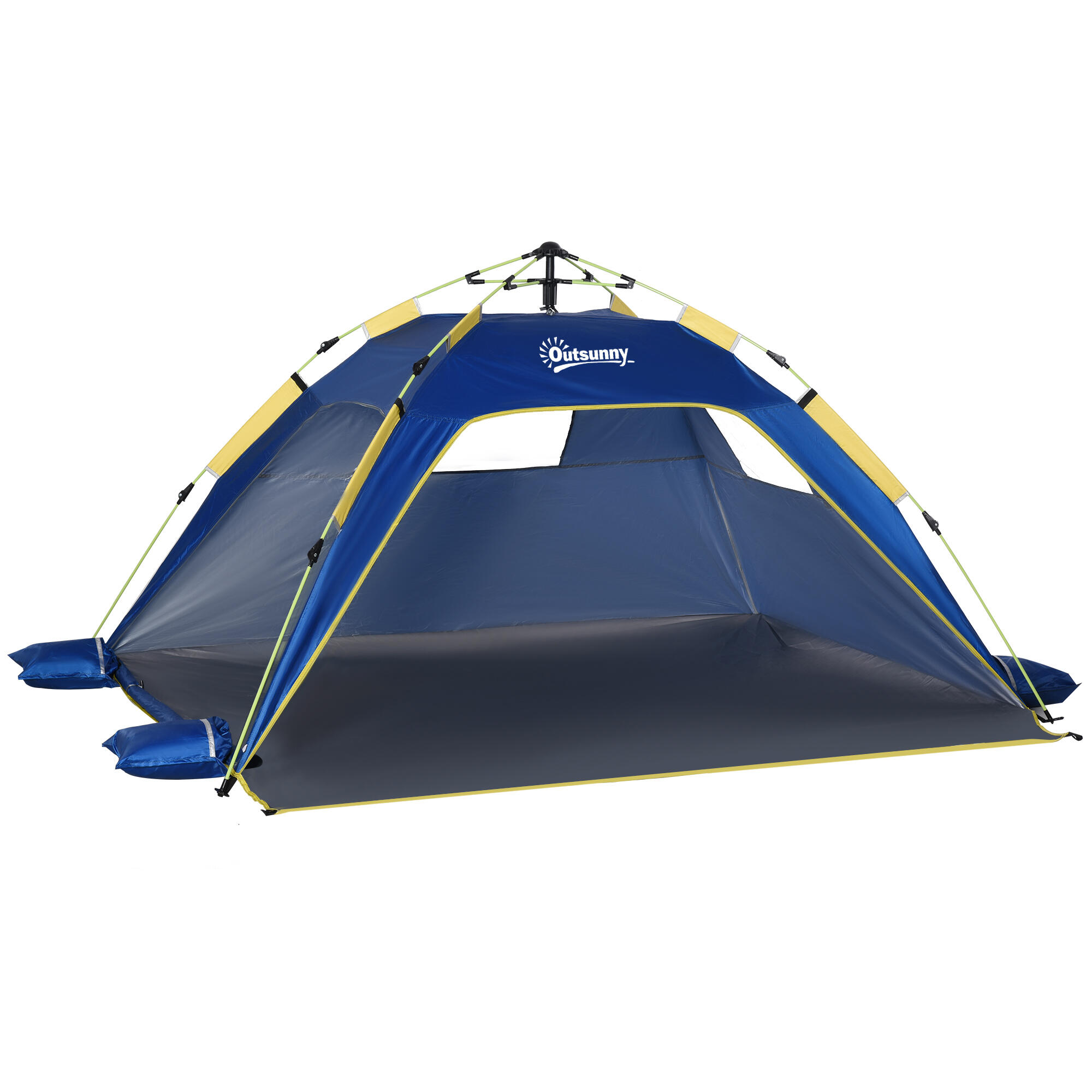 Tenda de praia 220x173x120 cm azul marrinho outsunny