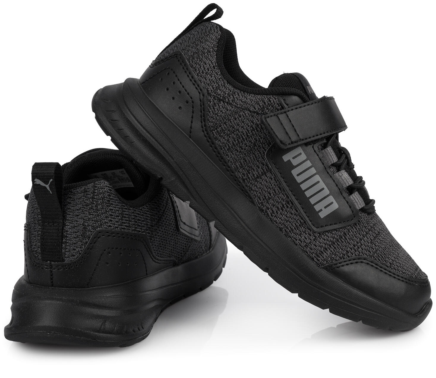 Buty dziecięce sportowe sneakersy na rzep czarne PUMA EVOLVE 4/7