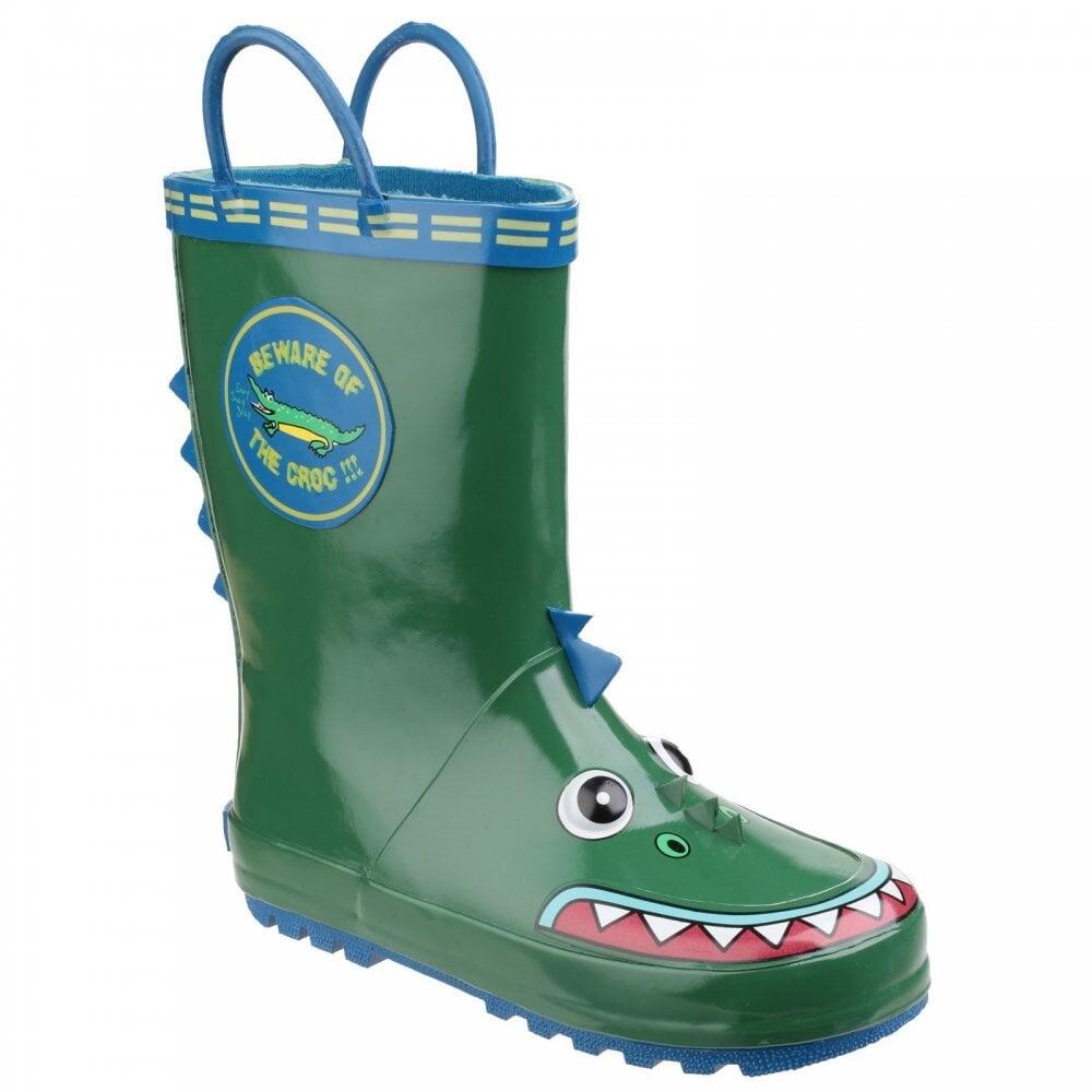 Cotswold Puddle | Crocodile | Kids Fun Wellies COL: Crocodile, SIZE: U 3/7