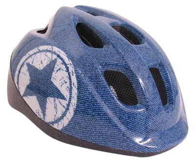 Fietshelm junior jeans - (52-56 cm | 20.47-22.05'') - blauw/wit