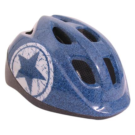 Kask Rowerowy Junior Jeans – (52-56 Cm | 20,47-22,05'') - Niebieski/Biały