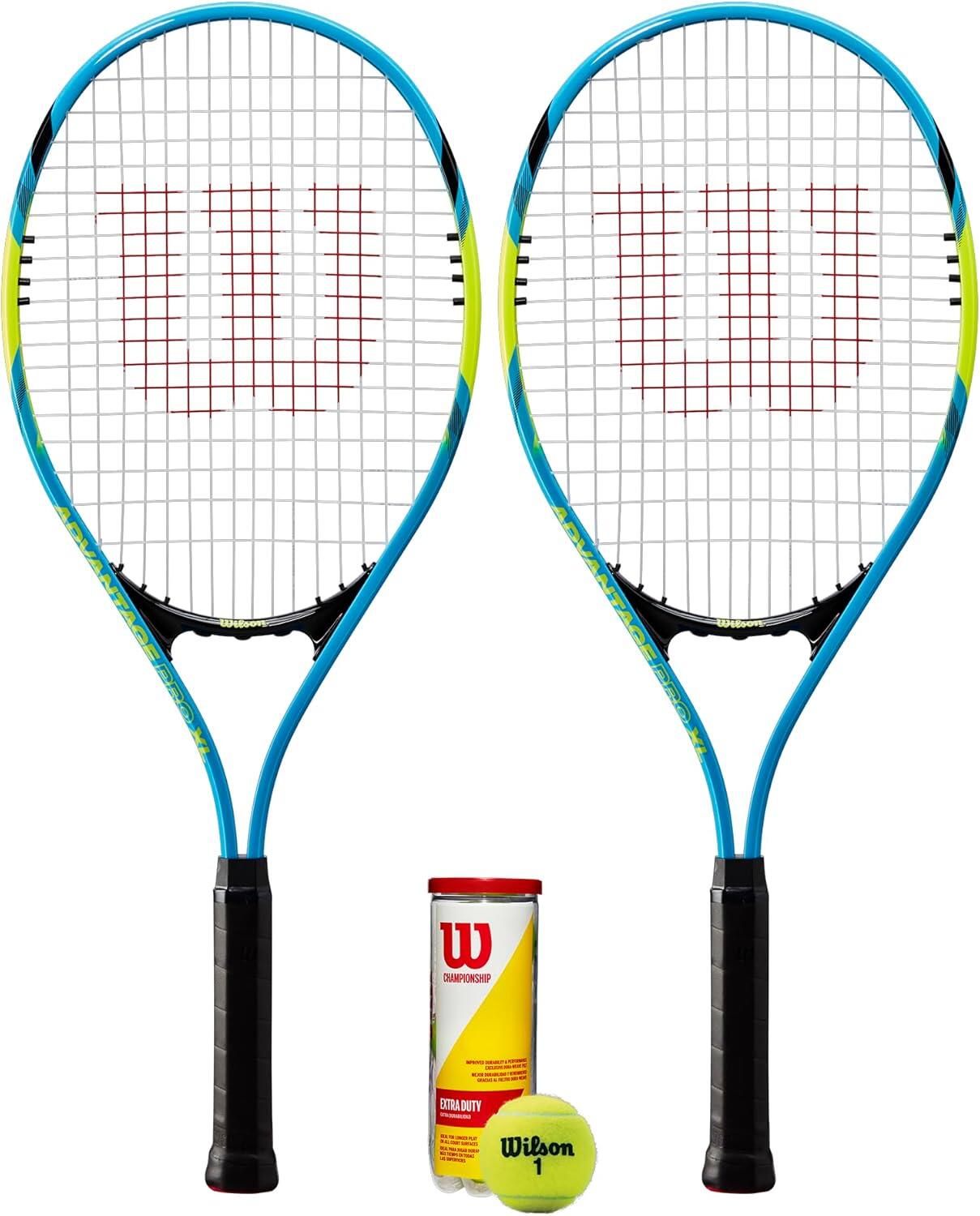 WILSON Wilson Advantage Pro XL Tennis Racket Twin Set & Tennis Balls