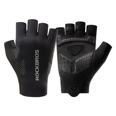 Fietshandschoenen korte vingers lente/zomer/herfst - zwart