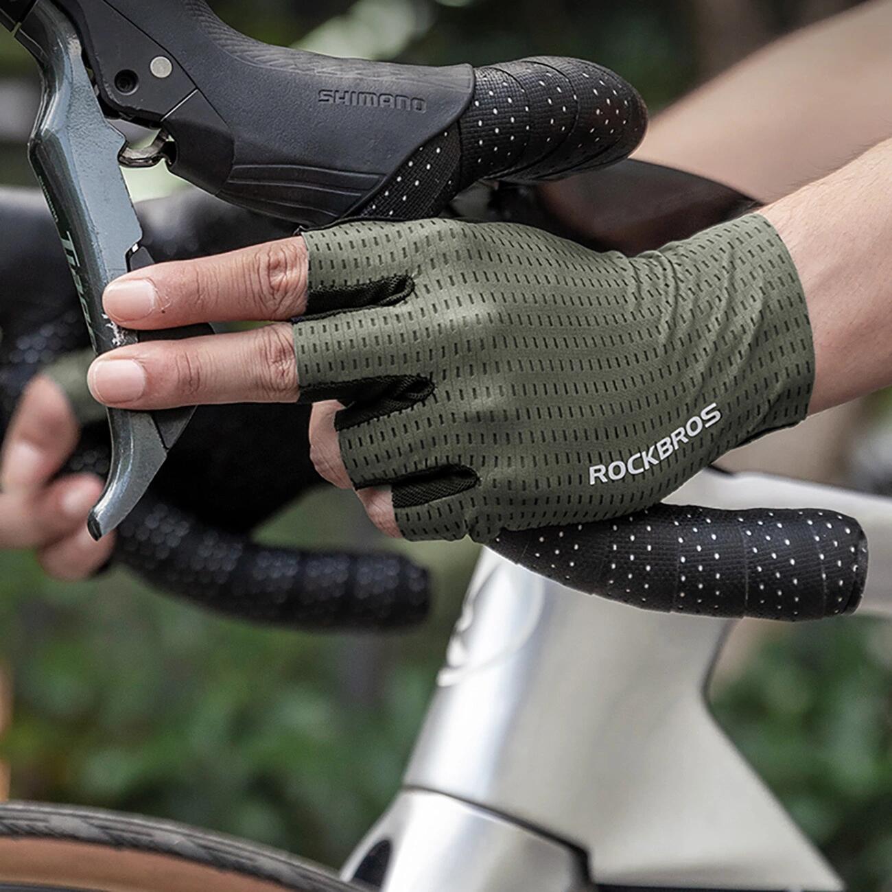 Guanti da Ciclismo Corti Traspiranti Rockbros - Verde 2/6