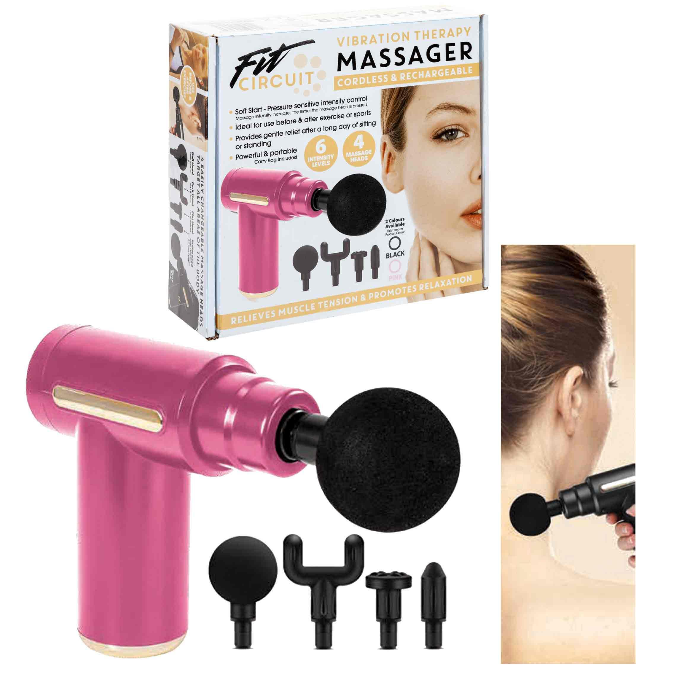 SUMMIT Compact Massage Gun and Bag with Attachments (Pink)