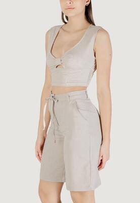 WOMEN'S Bandeau Onljany S/L Twist Top Jrs BEIGE