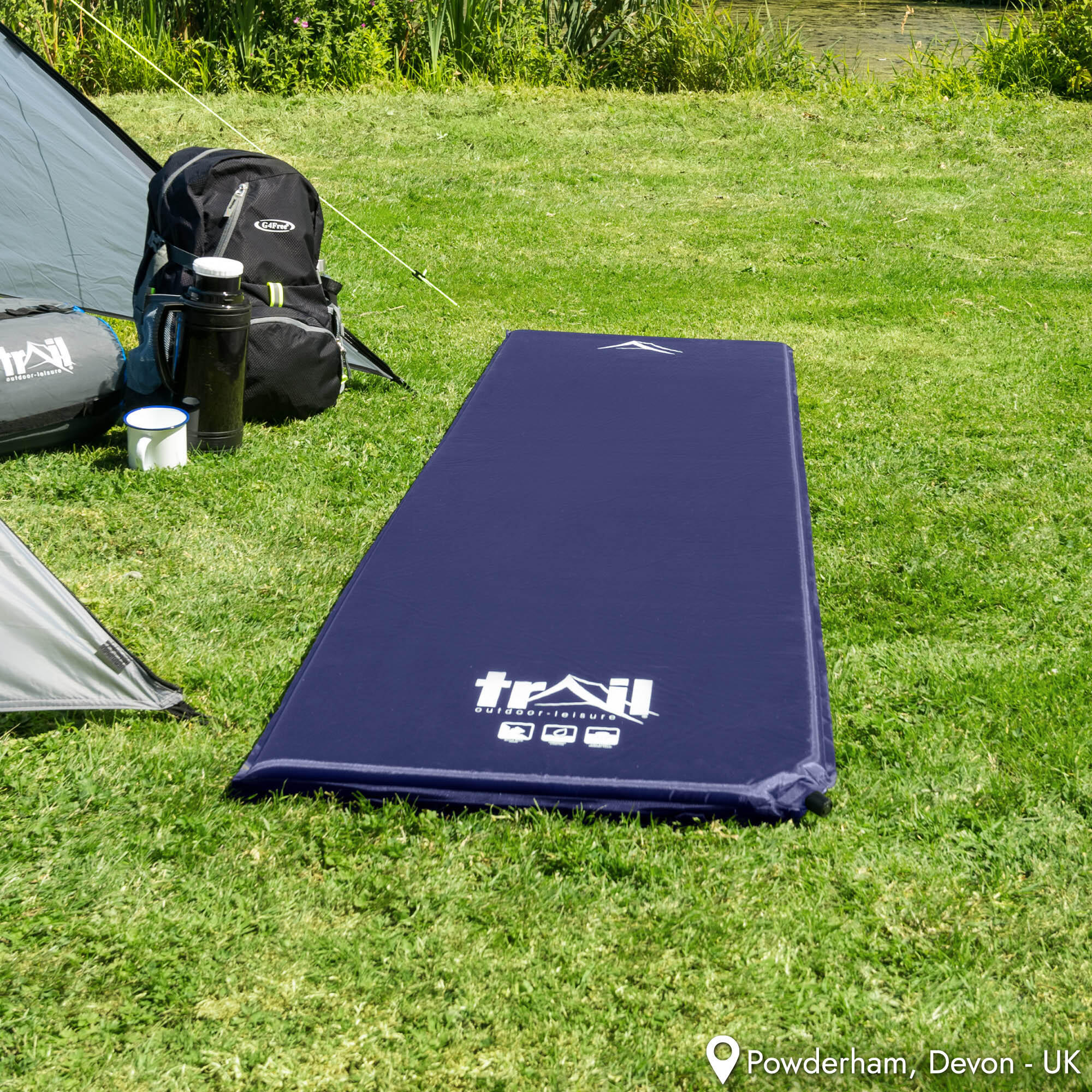 Single Camping Mat Self Inflating Inflatable Camp Roll Mattress With Bag Trail 7/7
