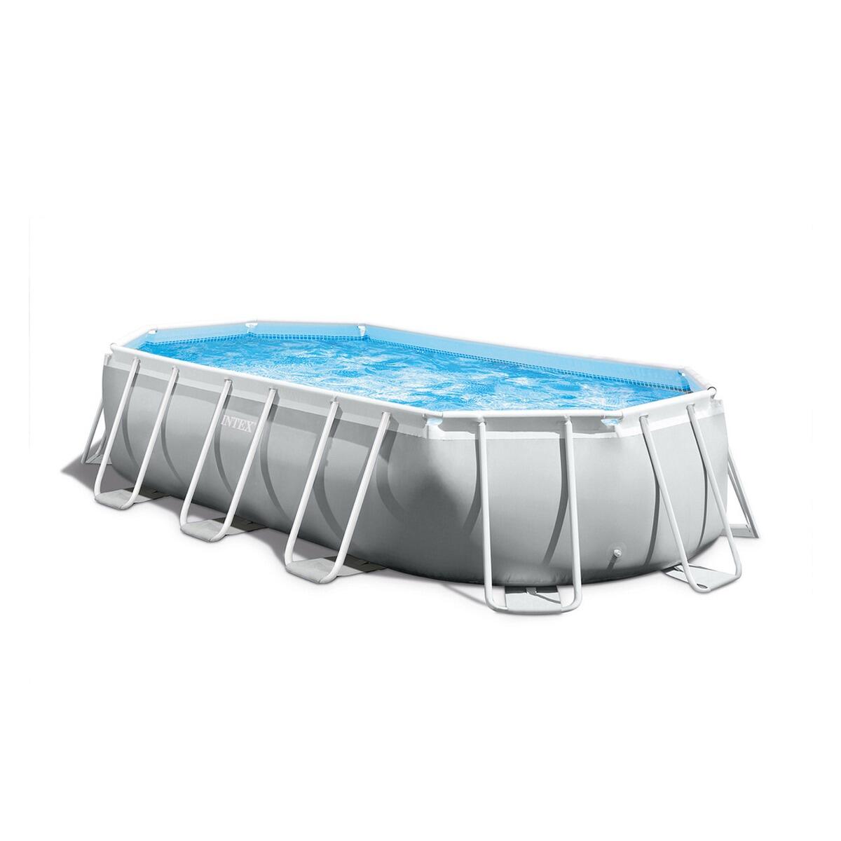 Intex - 503 X 274 X 122 Cm Intex Prism Frame Kit Piscine Ovale - Piscine - Bleu|gris - Taille Unique - Decathlon