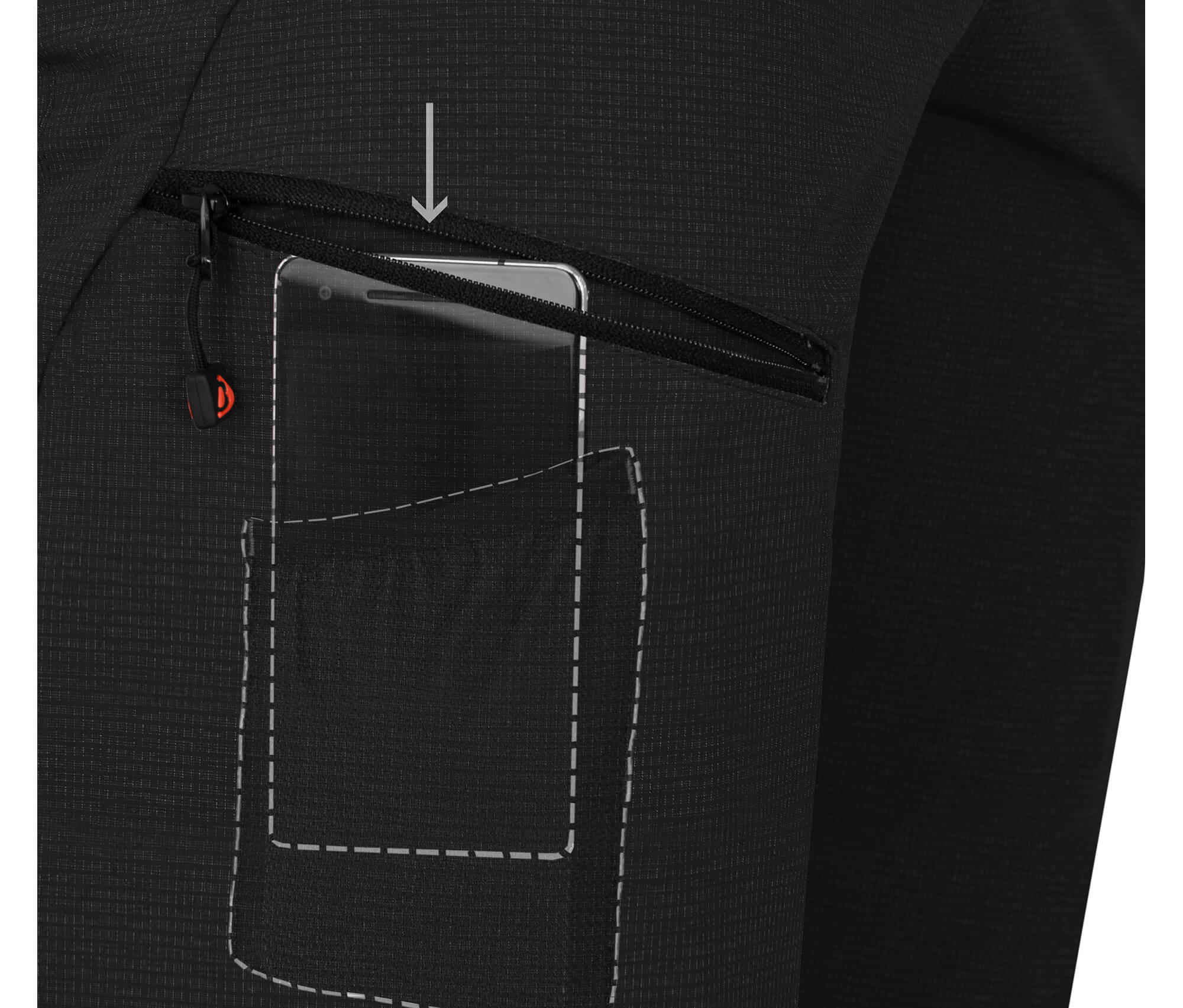 Wanderhose robust, elastisch Schwarz 5/6