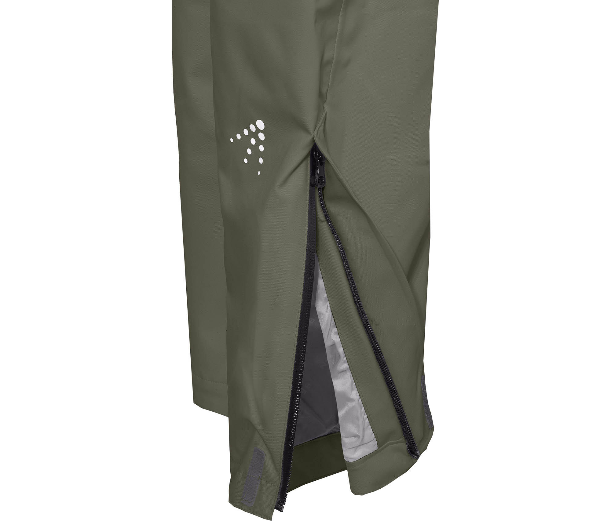(Über-) Regenhose recycelt, leicht wattiert, 20000 mm Wassersäule Grün 4/4