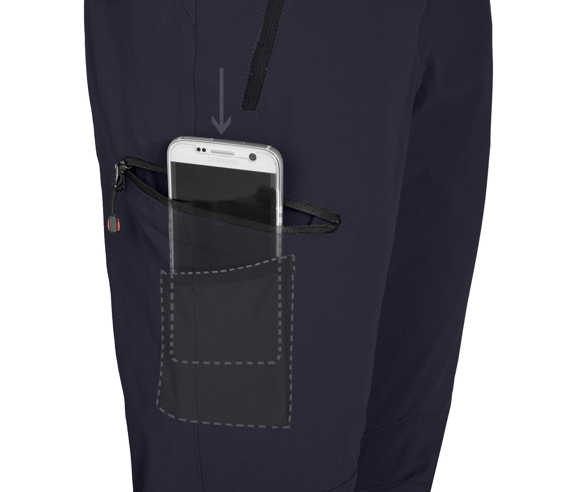 Herren Winter Wanderhose warm gefüttert, elastisch Blau 4/6