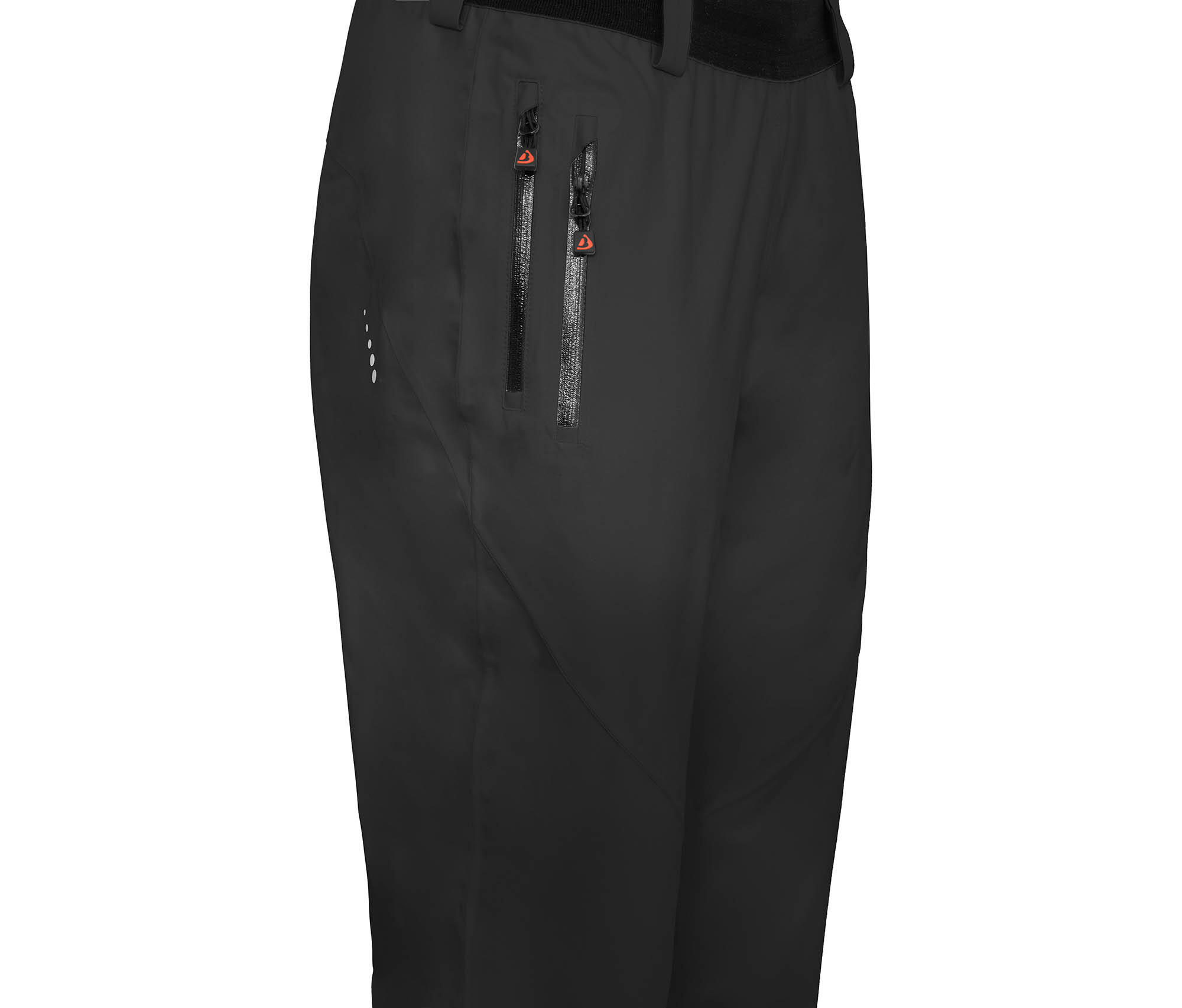 (Über-) Regenhose recycelt, leicht wattiert, 20000 mm Wassersäule Schwarz 3/4